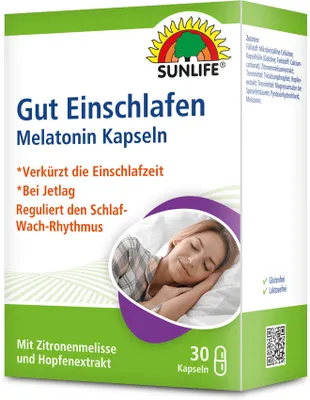 Produktbild von Sunlife Gut Einschlafen Melatonin Kapseln 9,18g
