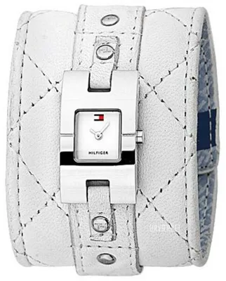 Produktbild von TOMMY HILFIGER Damen harmbanduhr 1700341 weißes Lederarmband