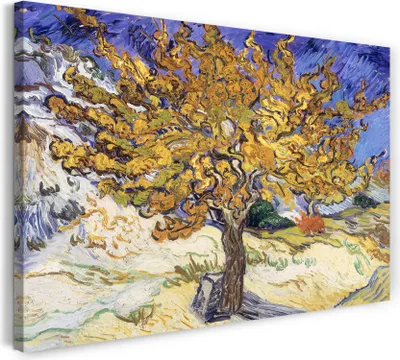 Produktbild von Leinwandbild (120x80cm): Vincent van Gogh - Maulbeerbaum (1889), echter Holz-Keilrahmen inkl. Aufhänger, handgefertigt in Deutschland