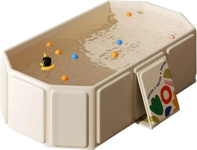 Produktbild von Faltbare Badewanne 75 x 45 x 25 cm, beige, für Haustiere