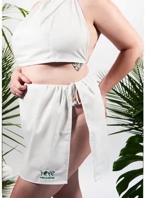 Zdjęcie produktu dla Spódnica na saunę XXL w 100% naturalna bawełna Yeye Biały XL