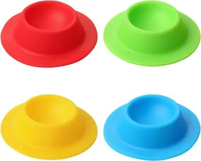 Image de Couvercles en silicone pour œufs, sans BPA, multicolores, lot de 4