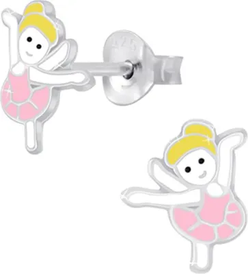 Produktbild von Kinder Ohrstecker 925 Silber Ohrringe für Mädchen Ballerina | 9 mm x 9 mm