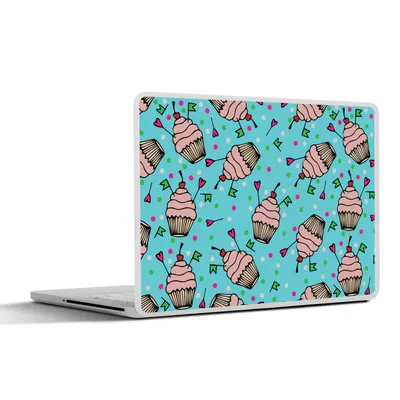 Produktbild von MuchoWow® Laptop Aufkleber Sticker Cover Cupcake - Punkte - Party - Muster 32.5x23.5 cm - Sticker für Laptop - Selbstklebend