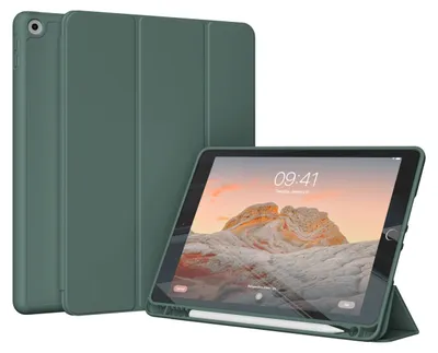 Produktbild von Accezz Smarte Klapphülle aus Silikon iPad 6 (2018) 9.7 Zoll / iPad 5 (2017) 9.7 Zoll - Dunkelgrün