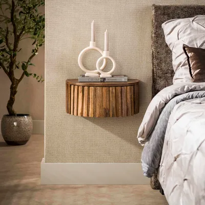 Produktbild von Hoyz Collection – Ridge Nachttisch – Beige – 35 x 40 x 17 cm