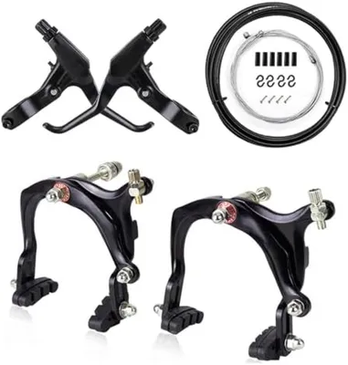 Produktbild von PolkaHome® C-Brake Fahrradbremsen-Set Komplett – V-Brake Vorn & Hinten, 60 mm Bremsbeläge, Aluminium, 700 g