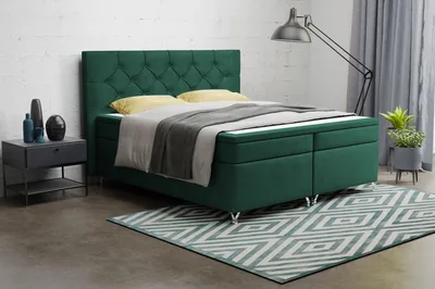 Zdjęcie produktu dla Łóżko kontynentalne BOSTON – styl, komfort i funkcjonalność - materiał Quelle - 160x200cm