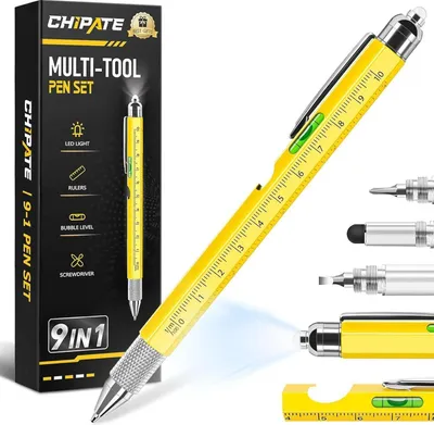 Image de Stylo bille Chipate 9-en-1 multifonctions Jaune pour homme