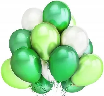 Immagine prodotto di Set di palloncini bianchi e verdi, 15 pezzi.