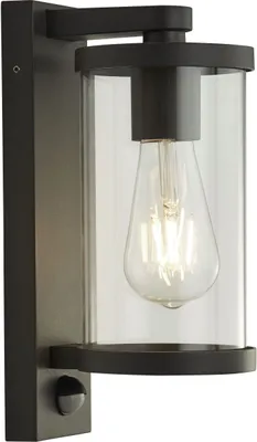 Produktbild von Wandleuchte außen Bewegungsmelder 29 cm hoch IP44 Schwarz E27 Modern Außenlampe Wand
