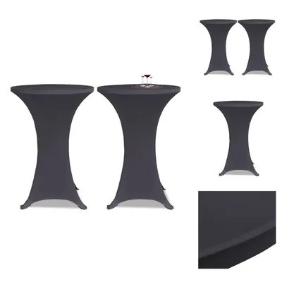 Produktbild von vidaXL Tischhusse Stretchhusse 2 Stk 70 cm Anthrazit -  Hussen