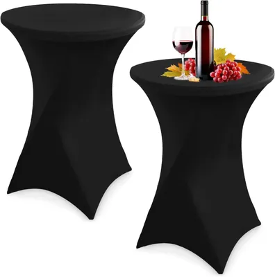 Imagen del producto de Manteles elásticos para mesas redondas, 80 x 110 cm, 2 unidades, color , para eventos