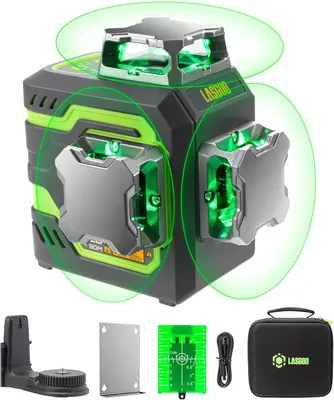 Immagine prodotto di Livella laser a croce, raggio verde - Livella laser 3D autonivelante con batteria ricaricabile e attacco per treppiede