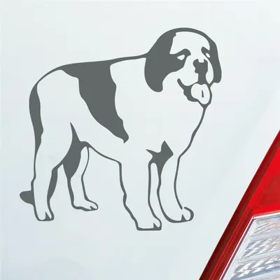 Produktbild von Auto Aufkleber Bernhardiner Dog Tier Hund 10x10 cm Grau Sticker Heckscheibenaufkleber