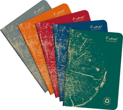 Produktbild von Forever 5x Notizheft A5, 48 Bl liniert Weißes RC Papier 90g Sortiert 68486C