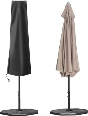 Productafbeelding van Famanu beschermhoes voor terrasparasols, gemaakt van 420D Oxford-stof met rits - Geschikt voor parasols met een diameter van 200 cm