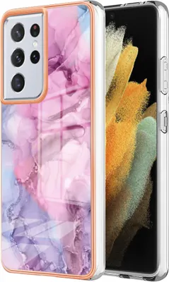 Produktbild von Galaxy S21 Ultra 5G Hülle, Muster Dünn TPU Silikon Stoßdämpfer Bumper Schutzhülle für Samsung Galaxy S21 Ultra 5G Pink