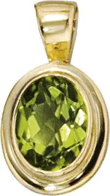 Produktbild von Goldanhänger Anhänger aus 585 Gold Gelbgold mit Peridot grün Halsschmuck