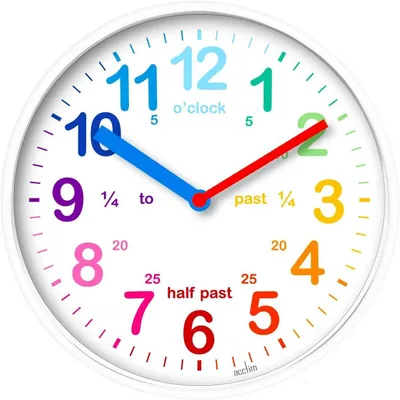 Kinder-Wanduhr – bunte, leise Lernuhr, 20 cm