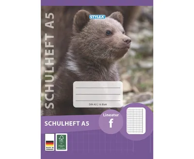 Produktbild von Stylex 29716 Schulheft, Lineatur F, DIN A5, 16 Blatt