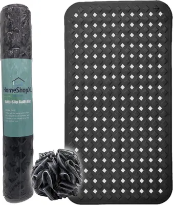 Produktbild von Badematte Duschmatte – 88 x 40 cm – Anti-Rutsch-Matte Schwarz mit Saugnäpfen – Anti-Rutsch-Matte für Bad oder Dusche