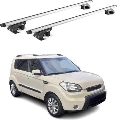 Image de Barres de toit transversales ABE pour Kia Soul AM 2008-2013 5 P Alu Gris 2x