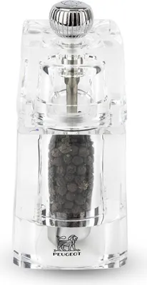 Produktbild von PEUGEOT Pfeffermühle CHAUMONT 11cm Acryl Transparent Stahlmahlwerk Gewürze