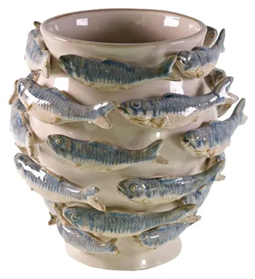 Produktbild von Werner Voß Vase Fische Weiß Blau