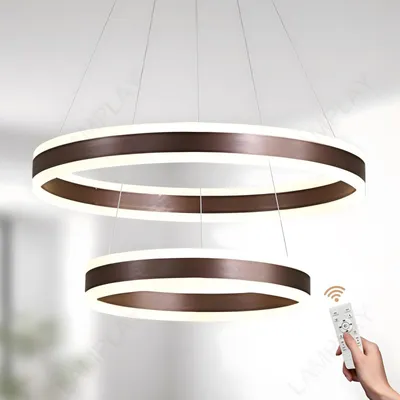 Obrázek produktu pro Moderní LED závěsné svítidlo, stmívatelné pomocí dálkového ovládání, s nastavitelnou výškou, průměr 40 + 60 cm
