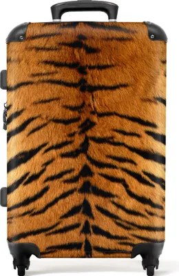 Produktbild von NoBoringSuitcases.com® Großer Koffer - Tiger - Wildtiere - Tigerdruck - Design - Kombinationsschloss TSA - Hartschalen Trolley 4 Rollen - 72 liter - Reisekoffer - 66 cmKoffer Mittelgroß 67x43x25 cm, 72L,