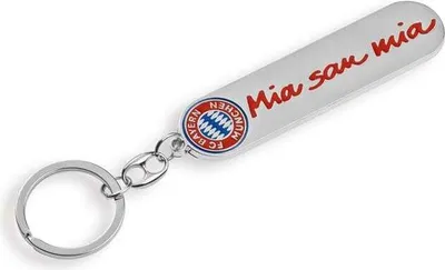 Produktbild von FCB Schlüsselanhänger Mia san Mia silber mit Logo