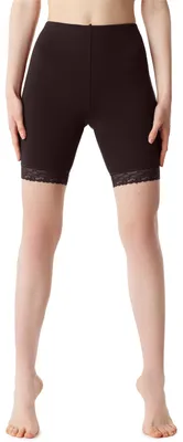 Image de Leggings courts pour femme Bellivalini en viscose avec dentelle BLV50-216 (marron, S)