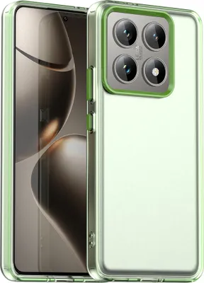 Immagine prodotto di Custodia per Xiaomi 14T Pro, sottile custodia semi-trasparente opaca antiurto per telefono verde