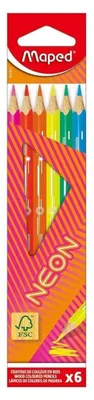 Productafbeelding van Maped 831801FC, Maped driekantige viltstiften, neonkleuren, set van 6 in een kartonnen doosje