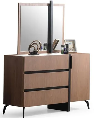 Immagine prodotto di Comodino, tavolino da trucco, camera da letto, legno, marrone, moderno, lusso
