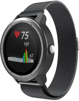Produktbild von Strap-it Garmin Vivoactive 3 Milanese Armband (Schwarz)