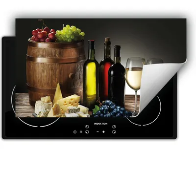 Image de DarHaus Plaque de cuisson 90x52 cm Tapis antidérapant Enroulable, Bois - Vin