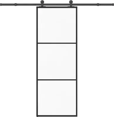 Obrázok produktu pre Posuvné dvere s kovaním 76x205 cm ESG sklo a hliník