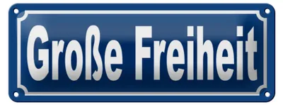 Produktbild von Blechschild Große Freiheit 27x10cm Hamburg St. Pauli Clubs Dekoration