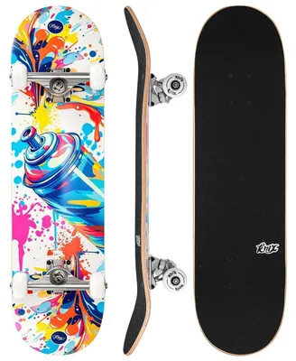 Productafbeelding van Complete skateboard, 31 inch, graffiti-design, blauw, 7-laags esdoorn deck, ABEC-9 lagers
