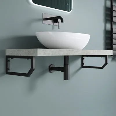 Produktbild von doporro 33x2x15 cm rostfreie Edelstahl Wandkonsole schwarz Wandhalter Träger Regalträger Regalhalter (2 Stück） WH03