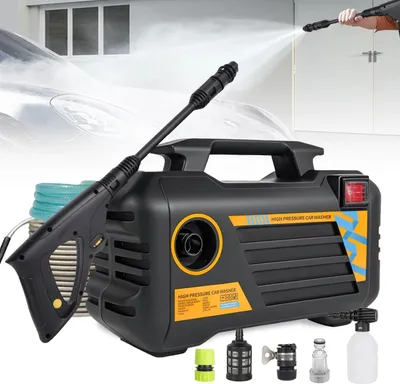 Obrázok produktu pre Elektrický vysokotlakový čistič – pištoľ na umývanie áut – 3000 W – 220 V – 390 l/min – zástrčka EU – medené prípojky – čierna farba