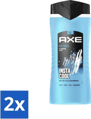 Produktbild von Ax XL – 3-in-1 Duschgel – Ice Chill – Icy Menthol – Insta Cool – 400 ml - Vorteilspack - 2 Stücke