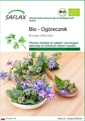 Zdjęcie produktu dla SAFLAX - Bio - Ogórecznik - 40 Nasiona - Borago officinalis