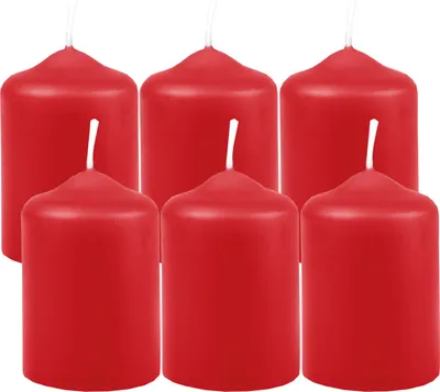 Produktbild von Wachskerzen Stumpenkerzen Ø4cm x 6cm ( 6 Stück ) Teelicht Durchmesser, in vielen Farben - Hergestellt in EU - Kerzen Blockkerzen - Wachs Stumpen