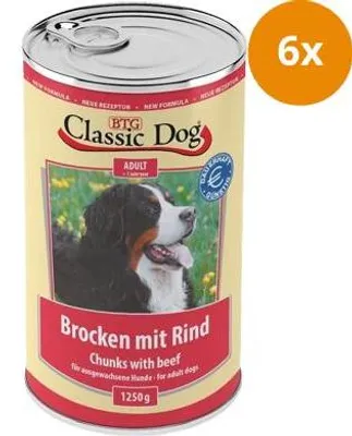 Produktbild von BTG Classic Dog Dose Brocken mit Rind 1250 g