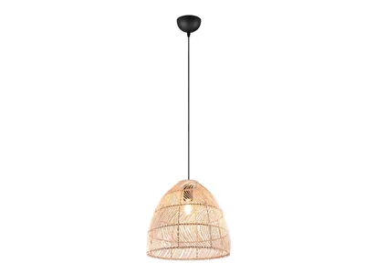 Zdjęcie produktu dla Lampa wisząca RIKE czarno-brązowa 1xE27x40W wiklina / rattan / słoma wym:150x35x35cm IP20 RL