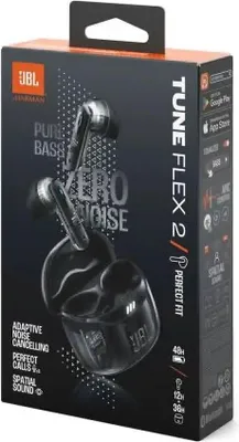 Zdjęcie produktu dla JBL Tune Flex 2 Ghost Edition, True Wireless Stereo (TWS), Połączenia/muzyka, 20 - 20000 Hz, Zestaw słuchawkowy, Czarny