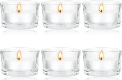 Produktbild von Set von 6 TEELICHTHALTERN - Glasbehälter - Für Tischdekoration - 4,7 x 2,5 cm